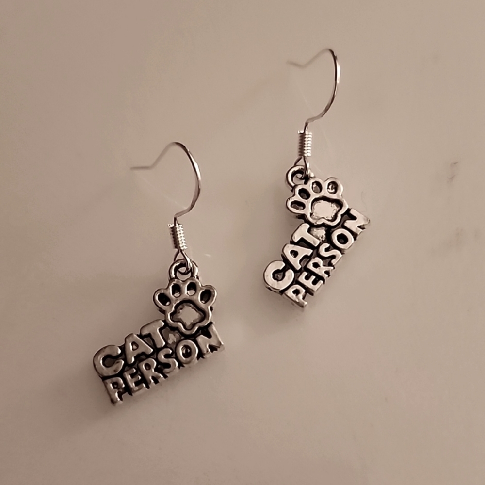 Cat person Earrings 925 Posts ER